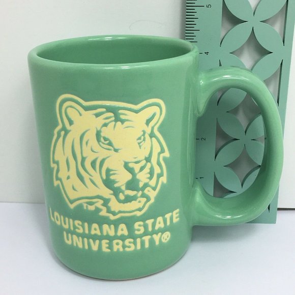 Louisiana State University LSU Coffee Mugs Mike The Tiger Green Cup Cat College - Picture 8 of 12